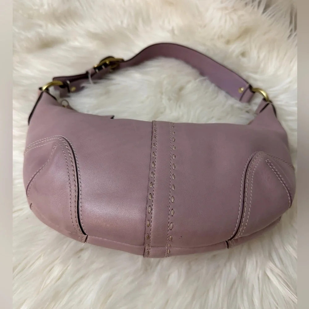 Coach #Z15226 Mauve Leather Hobo Bag